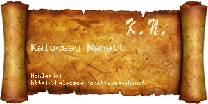 Kalocsay Nanett névjegykártya